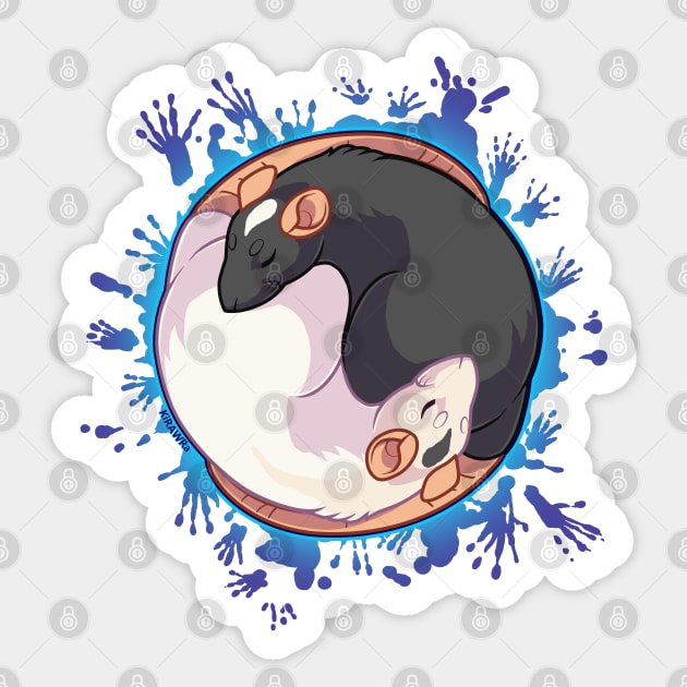 Yin Yang Rats Sticker by KiRAWRa